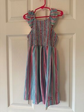 Tommy Bahama Girls' Striped Smocked Sundress in Pink, Blue & White